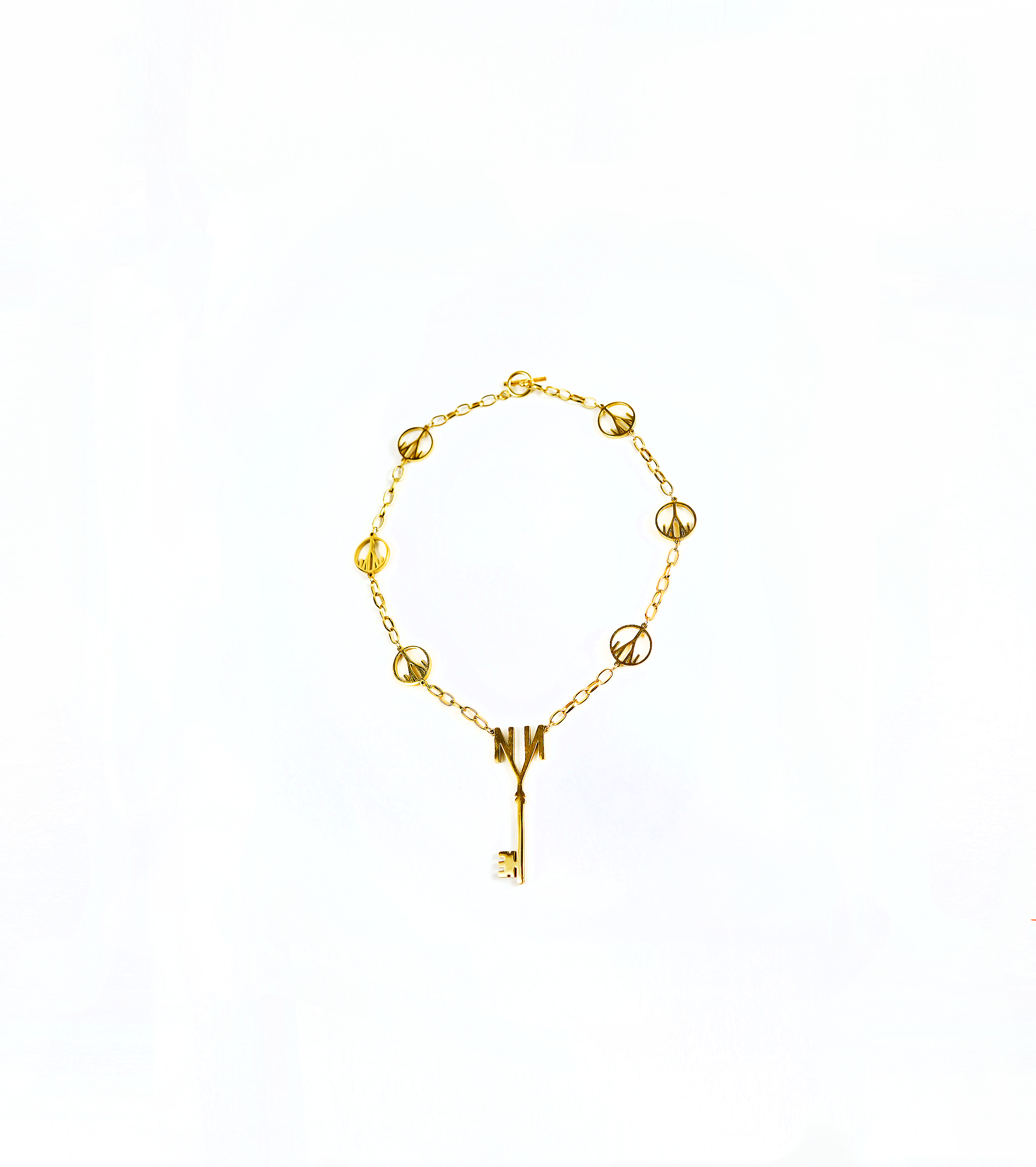 Gold PN III Key Necklace